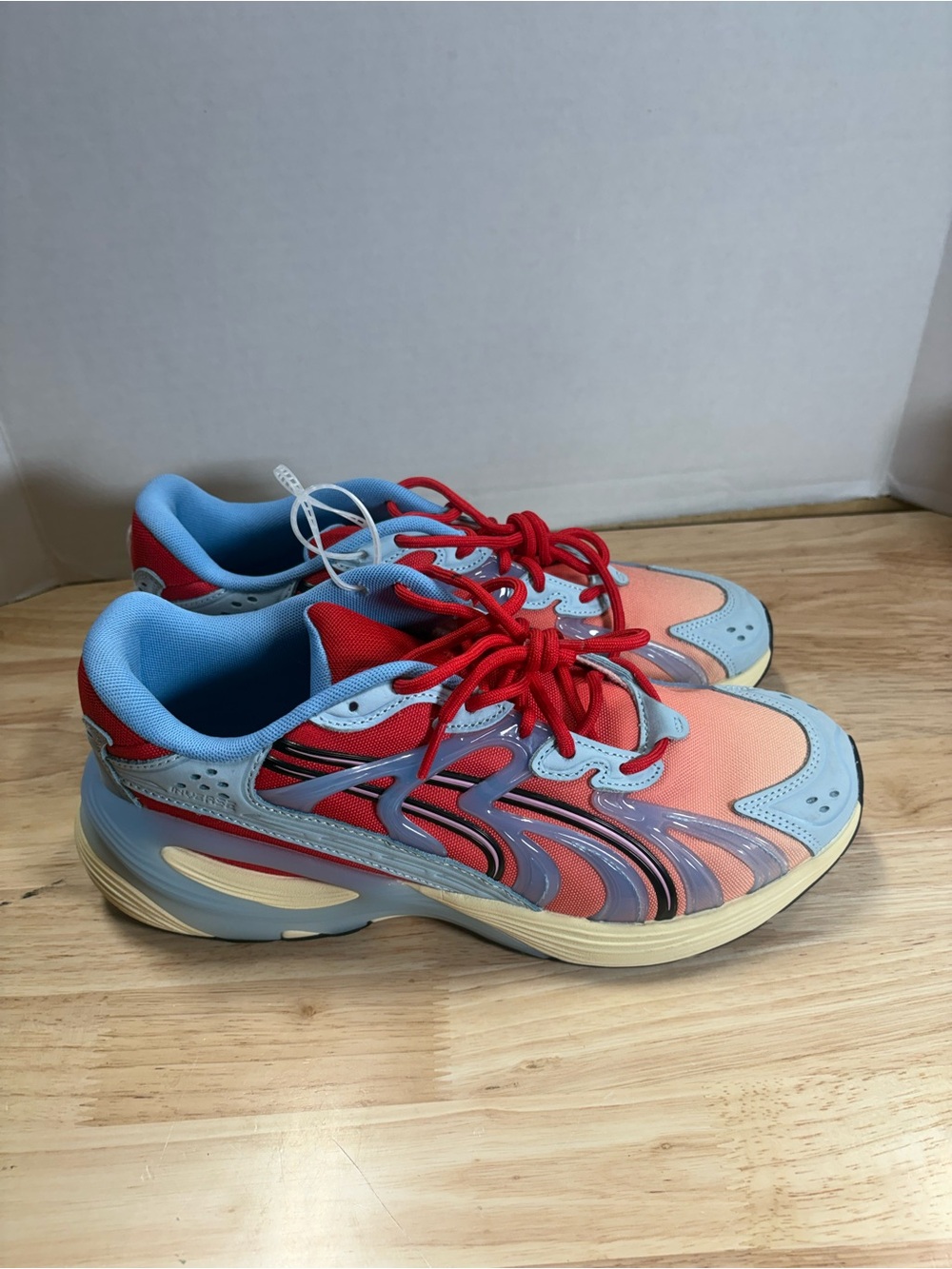 Puma Men’s Athletic Shoes in Coral, Light Blue & Red